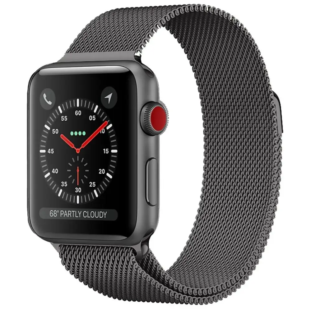 Grey Ремешок для Apple Watch 38 мм 40 мм 42 мм 44 мм, Миланская Петля из нержавеющей стали, сетчатый Спортивный Браслет, магнитная застежка для iWatch серии 1/2/3/4 - Цвет ремешка: Grey