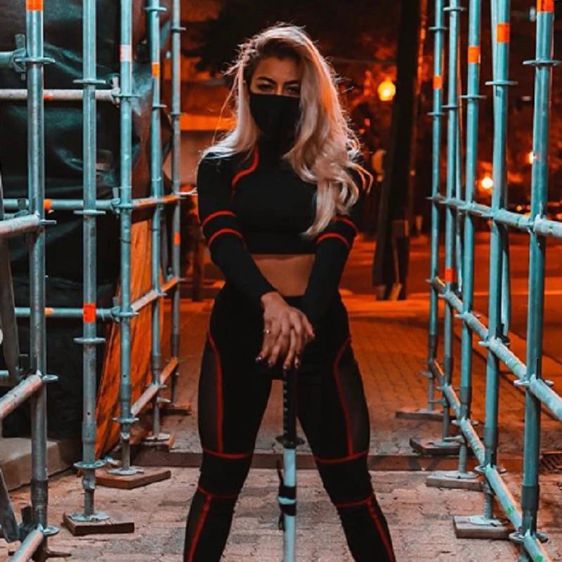 Женский комплект для йоги бесшовный спортивный костюм занятий фитнесом с