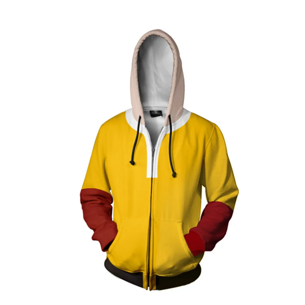 Аниме ONE PUNCH MAN кофты с капюшоном, посвященные Сайтаме костюмы для косплея 3D принт ONE PUNCH MAN толстовки Косплей человек с капюшоном Повседневная куртка