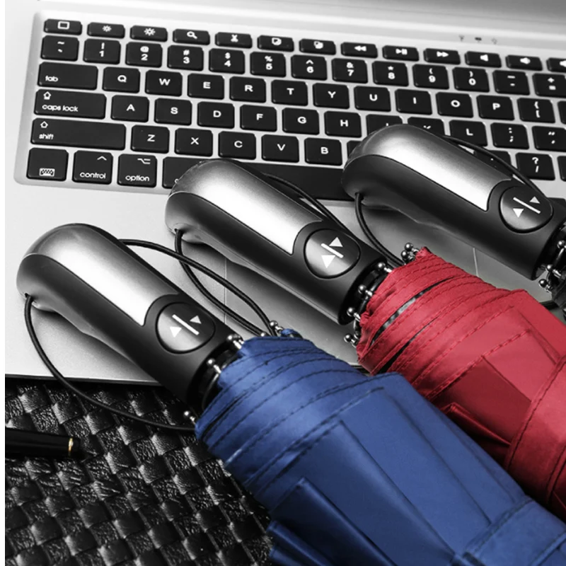 Ветронепроницаемый складной автоматический зонт от дождя для женщин авто