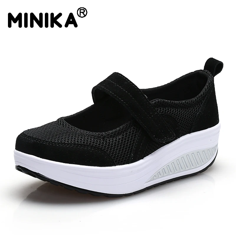 Minika/Новинка; модная летняя дышащая обувь из сетчатого материала; легкая повседневная обувь на платформе для похудения; женская обувь для фитнеса и танцев