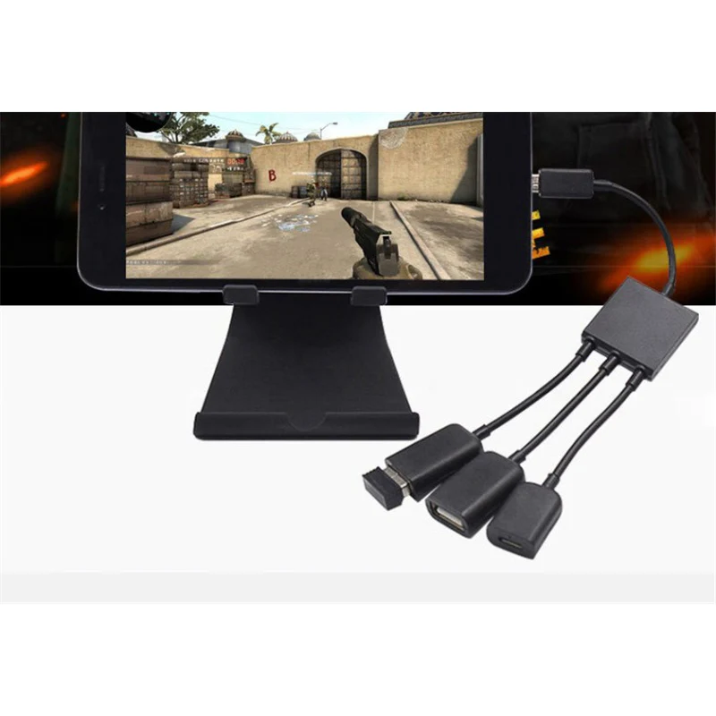 Кабель QQQRGB 3 в 1 Micro USB OTG мобильный телефон игровой адаптер для Android конвертер OPPO