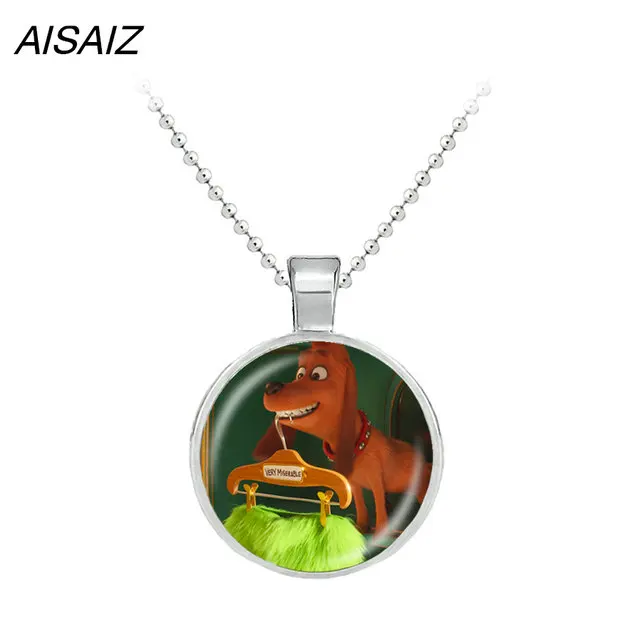 N110-8 Как Grinch украли стекло кулон ожерелье Grinch брелок бижутерия рождественские подарки для детских игрушек - Окраска металла: N110-8
