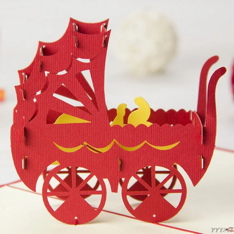 Новые 3D всплывающие открытки Детские перевозки приглашение с днем рождения