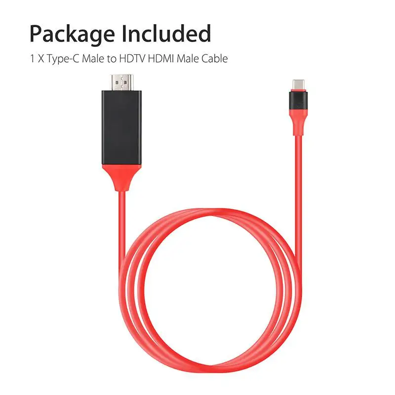 2M USB C HDMI Cable Type C To HDMI for MacBook Samsung Galaxy S9/S8/Note 9 Huawei P20 Pro USB-C HDMI Adapter