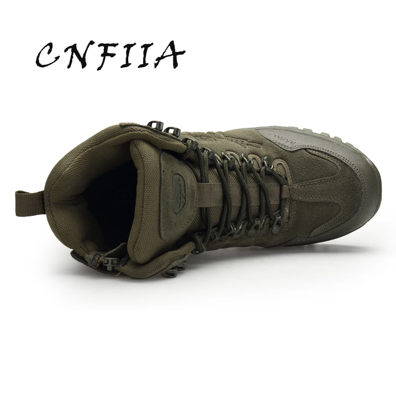 CNFIIA Men Combat Boots Plus Size 45 Male Military Non Slip Green Black 2018 Winter Designer Shoes Tracking High-Top |