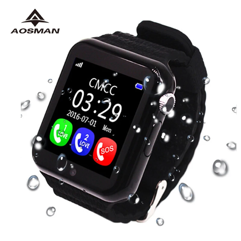 AOSMAN V7K детские gps Смарт часы дети Безопасный монитор с камерой SIM/TF циферблат SOS