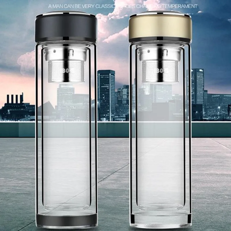 Лаконичный Дизайн 350 мл чай Infusers высокая термостойкость стеклянная бутылка для