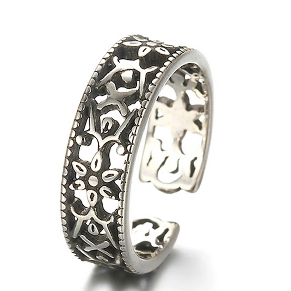 Набор женских колец с вырезами из тайского серебра Винтажные Украшения в стиле