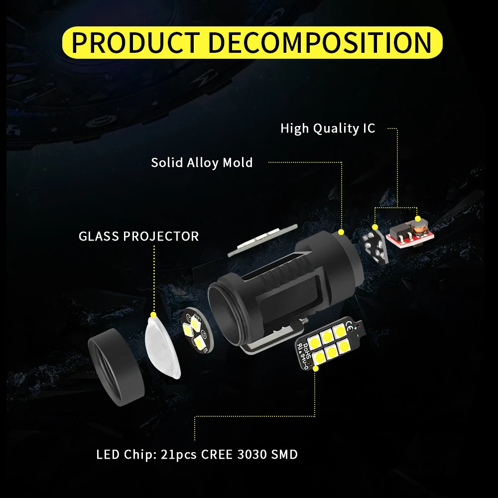 AILEO 2 шт. автомобильные P13W PSX26W светодиодные SP13W SH24W дневные ходовые огни 3030 21SMD 6000k