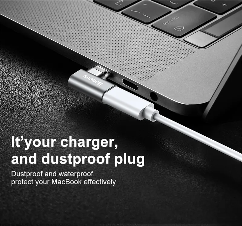 Baseus Магнитная USB-C к зарядный кабель локоть мини адаптер для Apple MacBook Pro Xiaomi Тетрадь