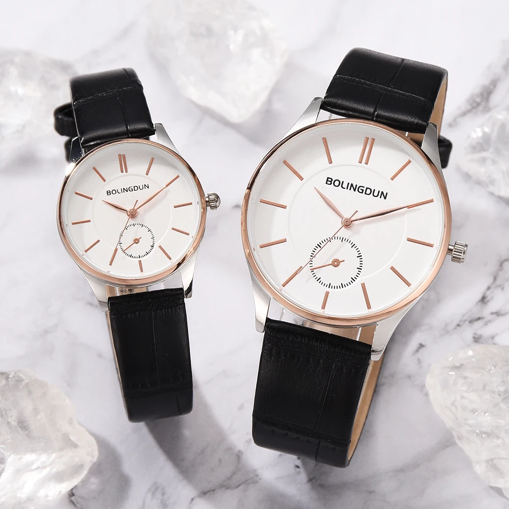 Мужские и женские часы для влюбленных пар люксовый Топ бренд кожаный ремешок