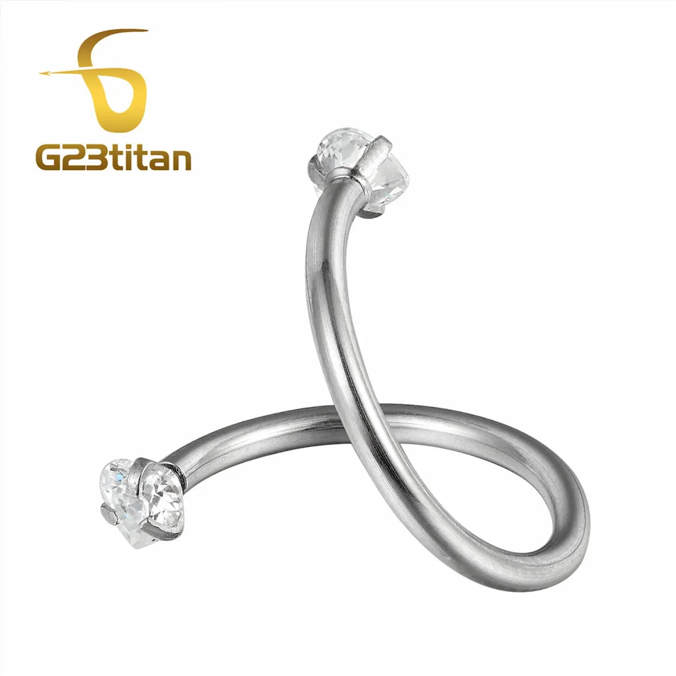 G23titan циркониевые хирургические Стальные Спиральные твистерские серьги гантели