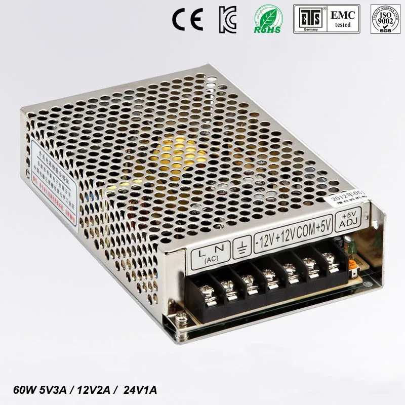 T 60W D тройной выход 5V 12V 24V импульсный источник питания smps AC к DC|Импульсный питания|