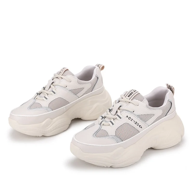 Jookrrix 2019 Shoes Women Sneakers Platform zapatos de mujer Ladies White footware Genuine Leather chaussures femme Patchwork | Обувь