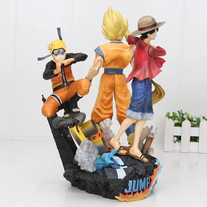 25 см 3 в 1 Dragon ball Супер saiyan ГОКу одна деталь Луффи Наруто ПВХ Фигурки игрушки