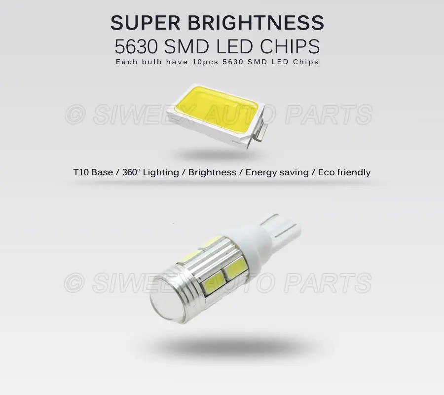 Светодиодсветильник лампы T10 194 W5W 10 SMD 5630 автомобильный Стайлинг
