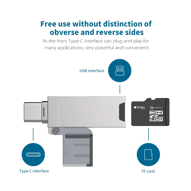 Кардридер DM USB C CR006 для карт памяти Micro SD/TF Type C|memory card reader|multi memory readercard reader |
