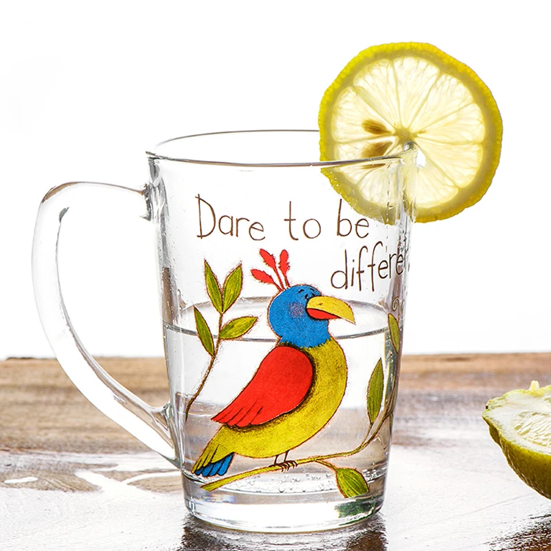 

Creative High quality glass cup Coffee Tea Drinks Dessert Breakfast Milk Cup wine glass Water cup Household glassware Drinkware
