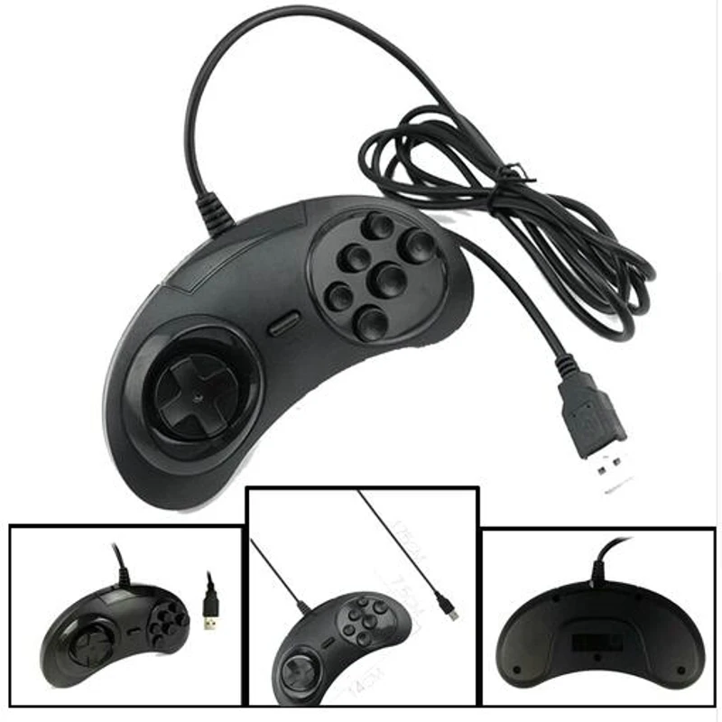 Для SEGA Genesis/MD2 Y1301 USB геймпад игровой контроллер 6 кнопок джойстик держатель для ПК