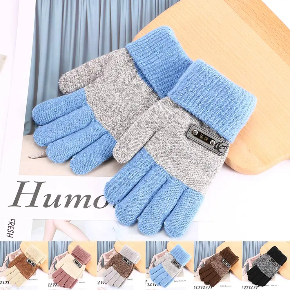 

Boys Kids Warm Knitted Stretch Gloves Children Winter Thick Full Mitten Finger Mittens Gloves Protector Sale For Children