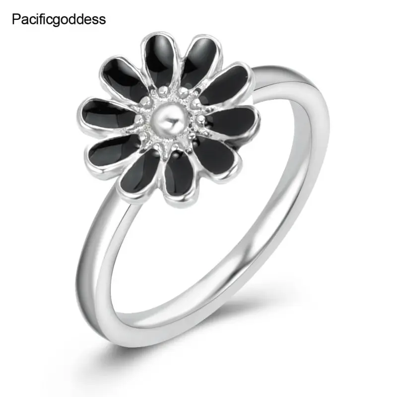 Кольца из нержавеющей стали в виде подсолнуха черное белое и красное кольцо на