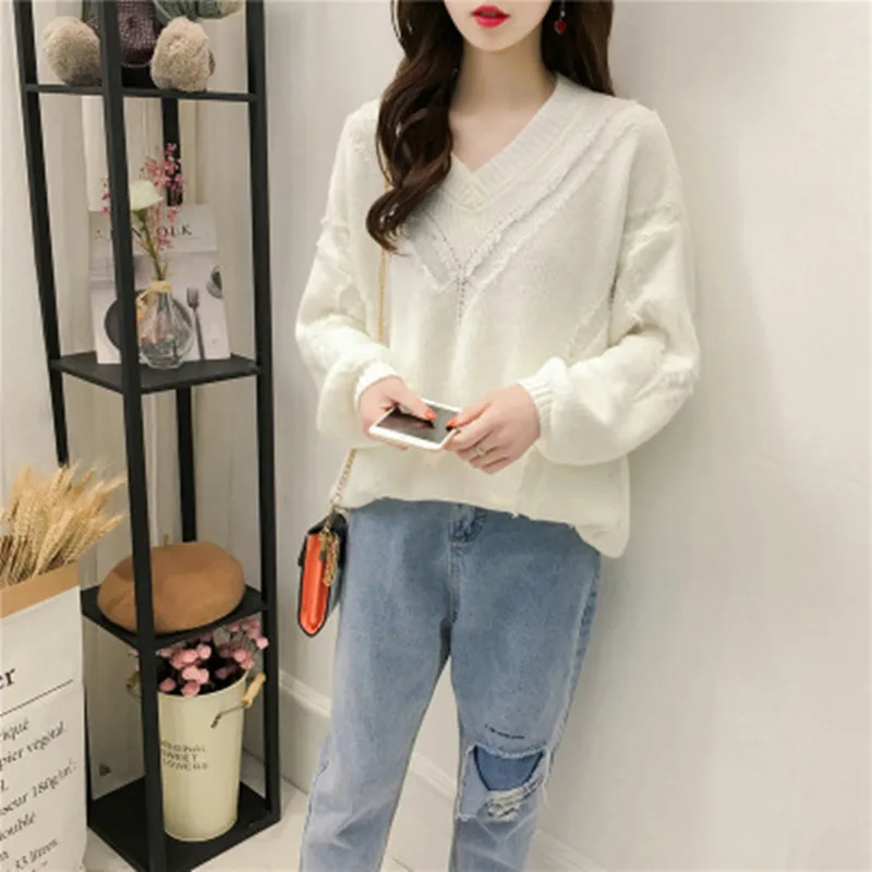 Новинка 2020 осенне-зимние свитера и пуловеры женский свободный однотонный