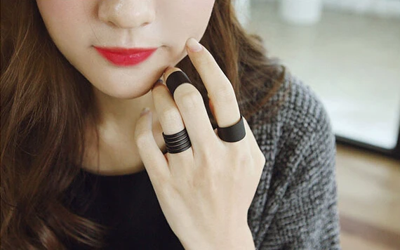 3 шт Панк Мода кольца для женщин 2019 девушки Anillos черный/золото стек простое
