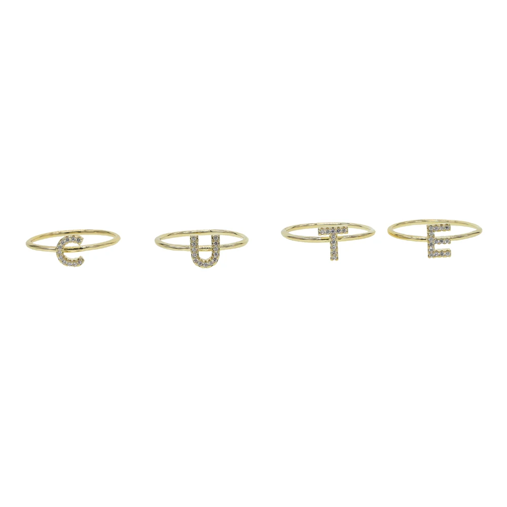 Женское кольцо с буквой А З Золотое 26 и Алфавит|Кольца для помолвки| |