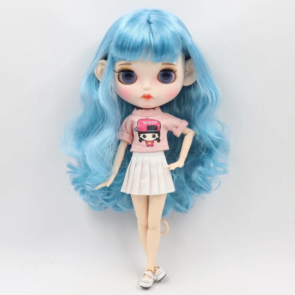 ICY DBS Blyth кукла 1/6 bjd шарнирная белая кожа сустав тело синие волосы матовое лицо