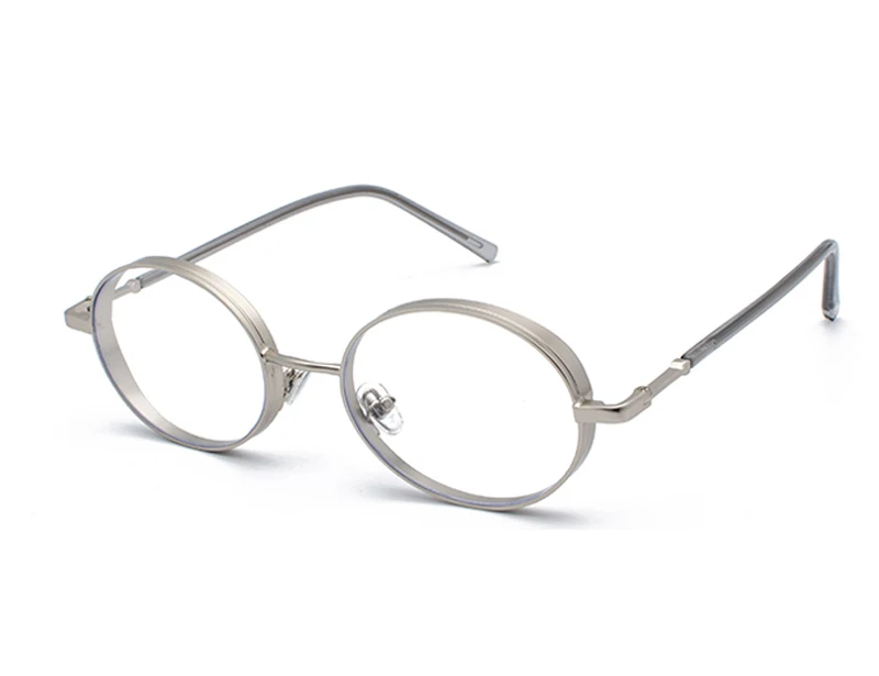 silver with clear Peekaboo ретро овальные очки для женщин винтажные золотые серебряные металлические оправы прозрачные линзы мужские очки круглые декоративные аксессуары - Цвет оправы: silver with clear