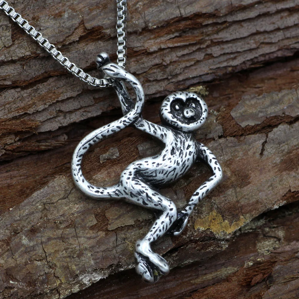 Колье с кулоном в виде обезьяны обезьяна очарование Паукообразная тропического