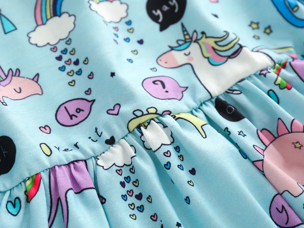 Kimocat Vestidos Girls Summer Dress Animal Unicorn Princess Children Costume for Kids Clothes Baby Dropshipping | Детская одежда и