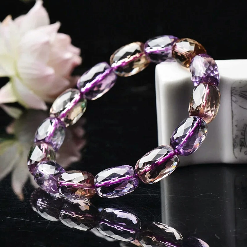 

6*9mm Amethyst Beads Bracelets & Bangles Ametrine Natural Crystals Woman Bracelet Charms Bracciali Mother Gift