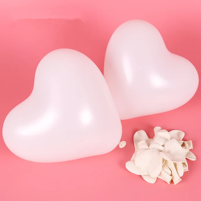 White heart 10 шт. на день рождения воздушные шары 10 дюймов 1,5g латекса воздушный шар с гелием утолщение жемчужные вечерние шар вечерние бальные детские игрушки шарики для свадьбы - Цвет: White heart