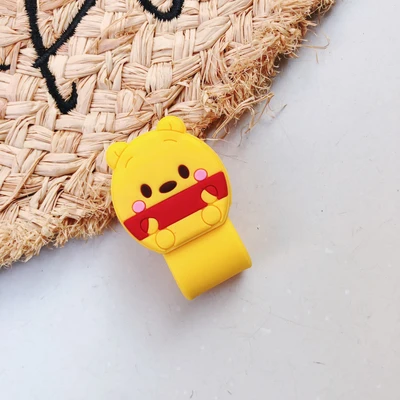 Winnie Мультфильм Кабельный органайзер катушка намотки протектор провода шнур управление Маркер Держатель Разъем Крышка для наушников iPhone Sansung USB - Цвет: Winnie