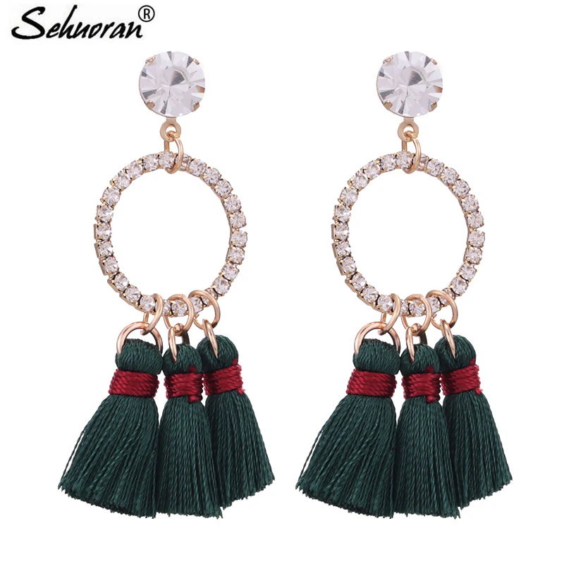 Женские серьги с кисточками Sehuoran Oorbellen 2018 Brinco Boho эффектные модные ювелирные