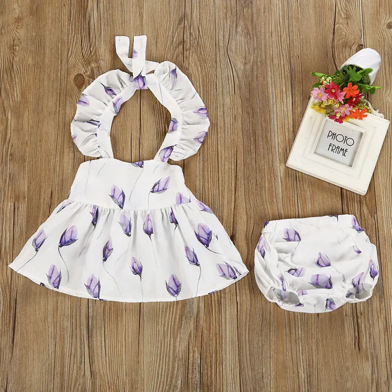 Комплект одежды для новорожденных девочек 0 24 месяцев кружевное платье с