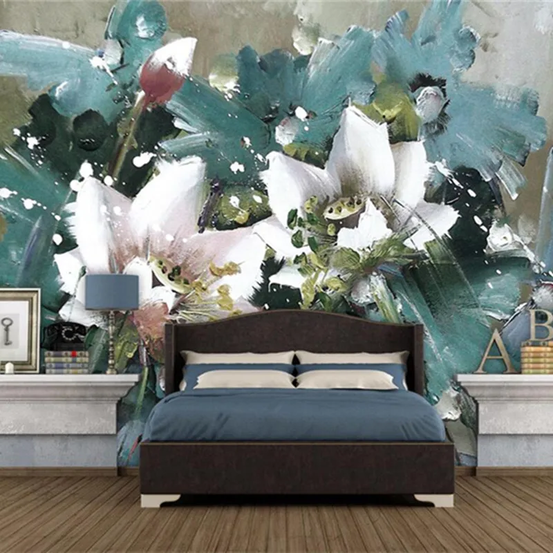 Европейские винтажные фото обои 3D картина маслом ретро цветы обои для гостиной обои для стен спальни фрески