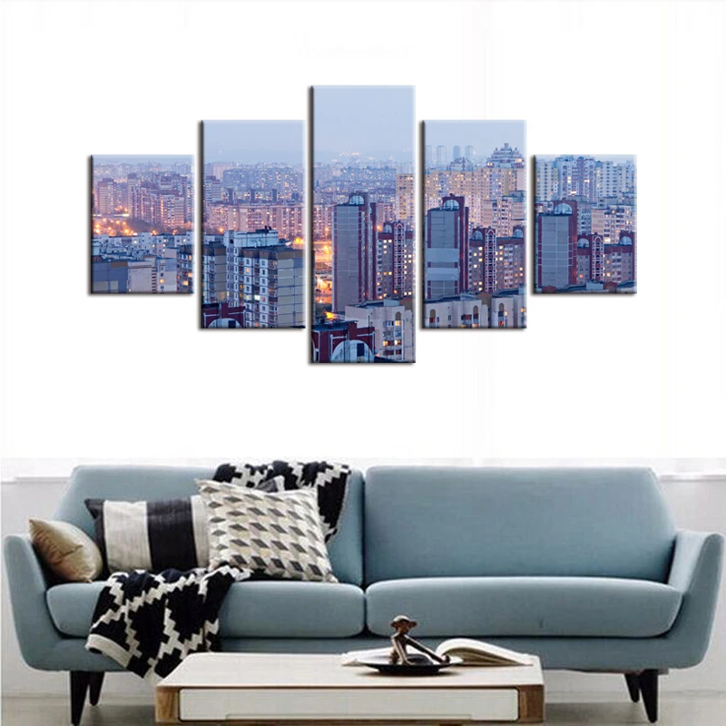 5 Панель настенные панно для Гостиная Аватар печати живопись на холсте ярко город