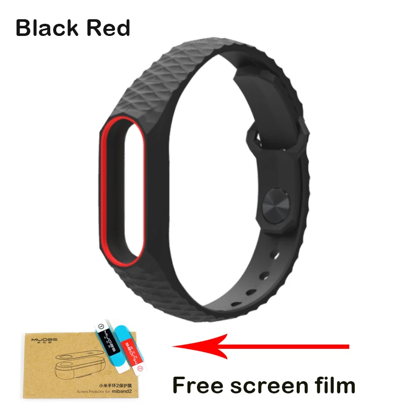 Новейший Mijobs силиконовый Aurora смарт-браслет для Xiaomi Mi Band 2 сменный ремешок смарт-браслета аксессуары ремешки на запястье для Mi Band 2 - Цвет: black red