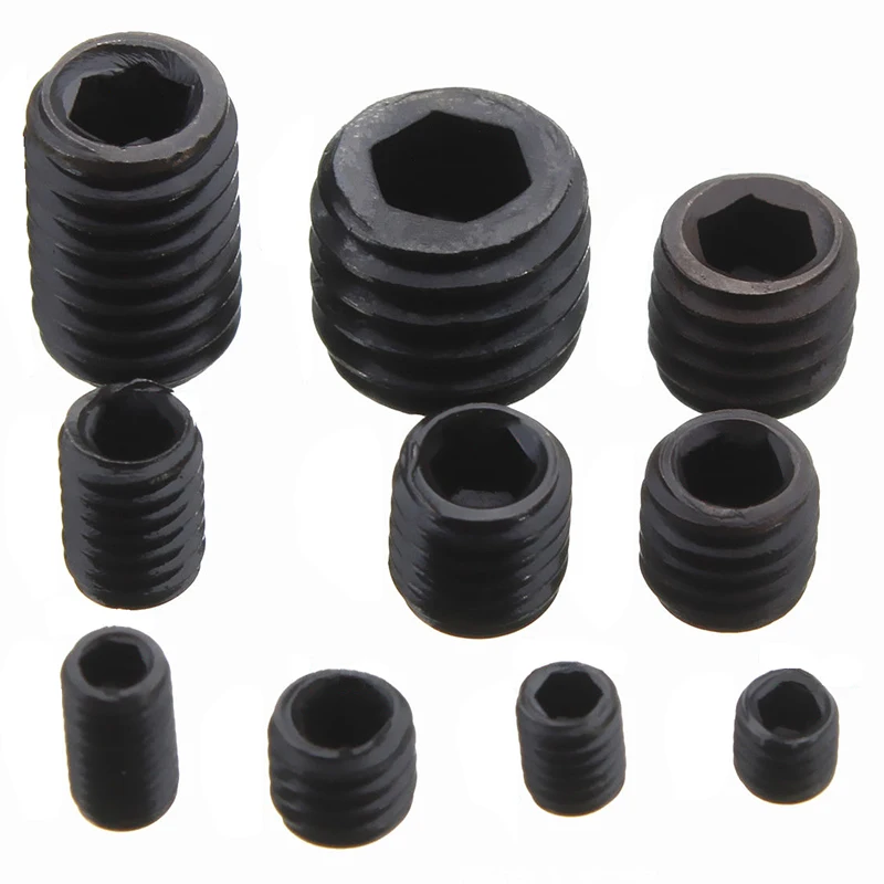 Hex Set Grub Screws Cup Gasket 200pcs Black Allen Head Socket Point Assortment Kit with Box For Home Tools | Обустройство дома