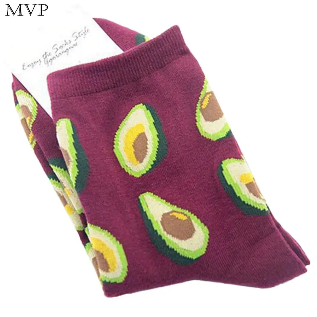 Женские Модные хлопковые носки с фруктовым принтом унисекс средней длины