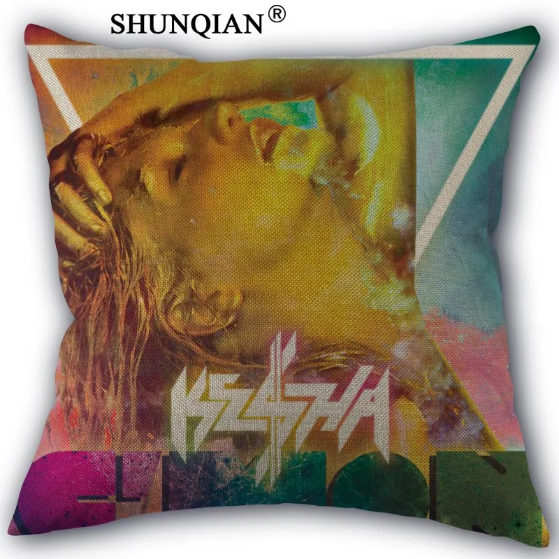 

kesha Pillowcase Custom Cotton Linen Square Decorative Pillow Cases Cover Zippered 45x45cm one side