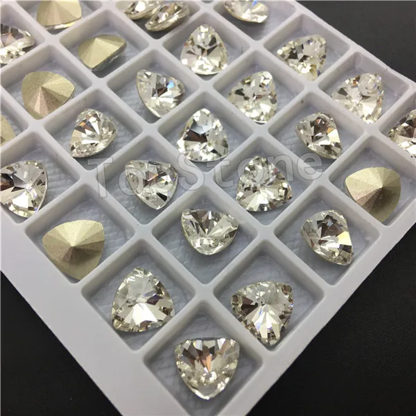 crystal clear K9 AB цвета мокко 9 мм Triangl e Кристалл заостренный назад TR Стразы смешанные цвета стекло кристалл необычный камень - Цвет: crystal clear