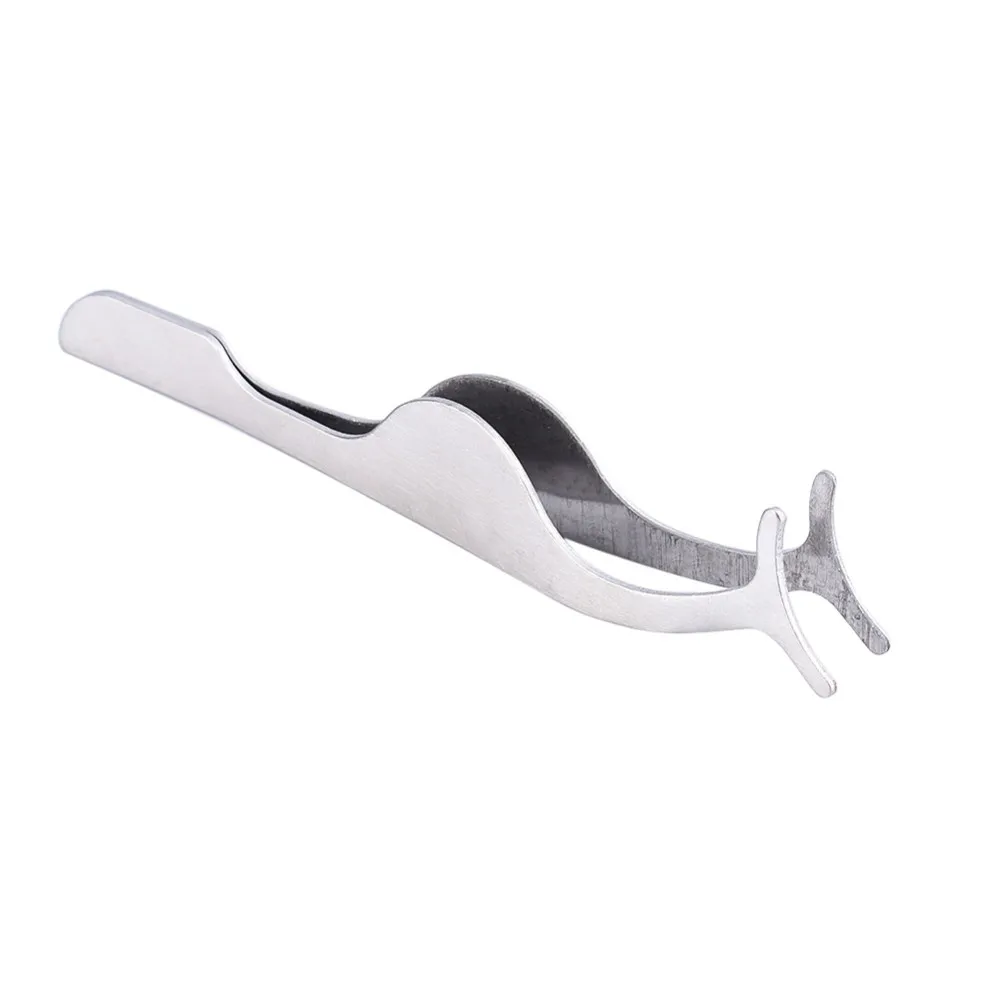 Stainless steel silv Нержавеющая Сталь Накладные ресницы Поддельные ресницы Пинцет аппликатор клип Красота Макияж инструмент макияж, ресницы пинцет - Длина: Stainless steel silv