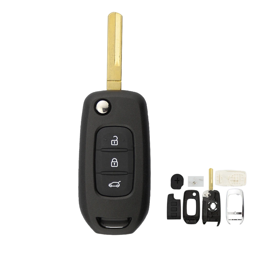 Чехол для автомобильного ключа OkeyTech раскладной ключ с 3 кнопками Сменный Renault Kadjar