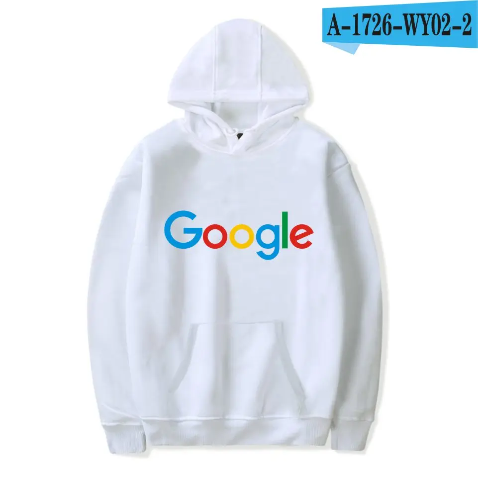 White Худи Google, Повседневная зимняя одежда Google, хлопковая толстовка с круглым вырезом и логотипом Google - Цвет: White