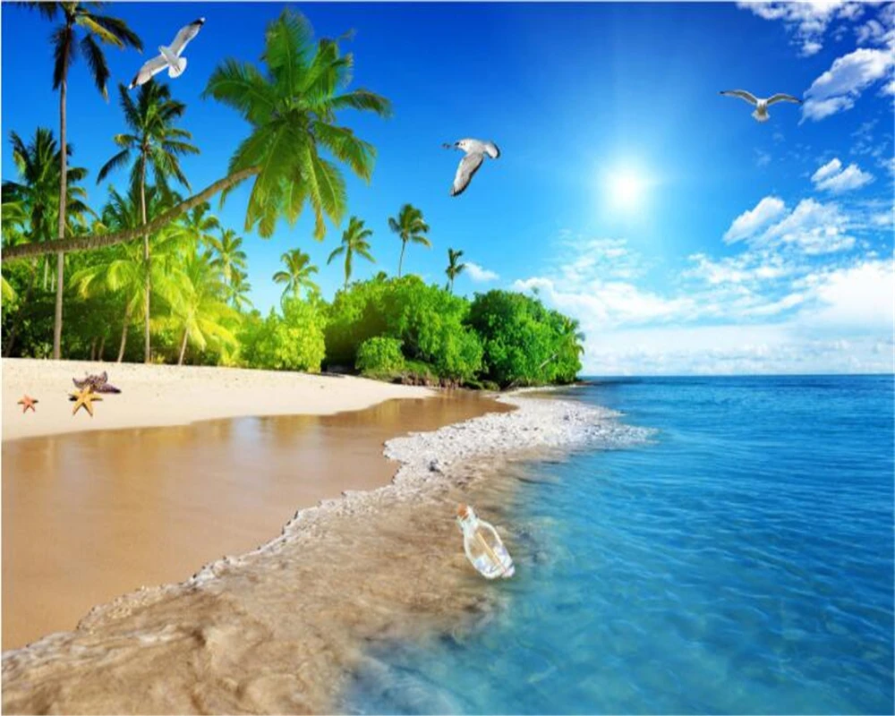 Модные обои высокого качества мечта курорта HD sea fresco papel де parede 3d фоновая стена|high