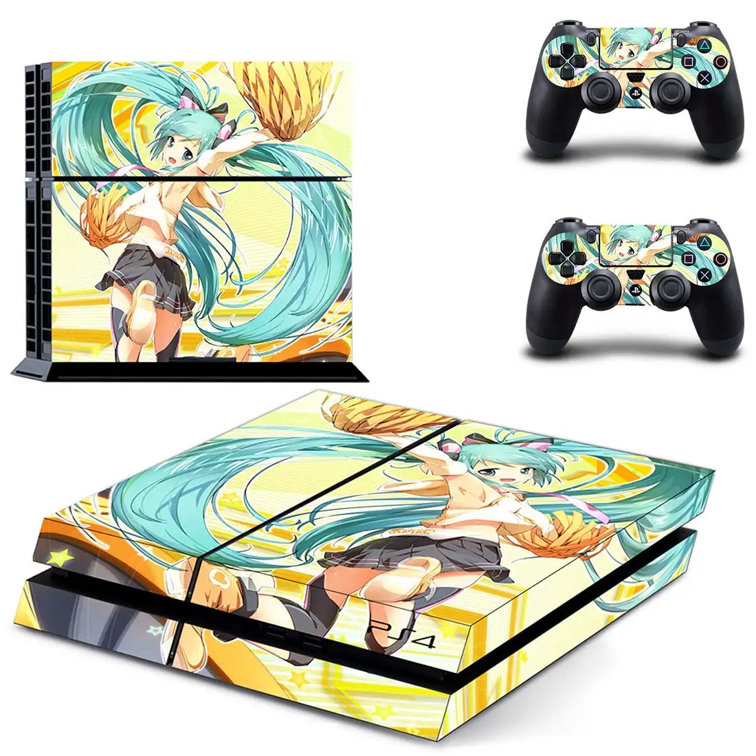 JIAYOLIVE Hatsune Miku Kawaii наклейка для PS4 наклейка для sony Playstation 4 консоль и 2 контроллера Защитная Наклейка